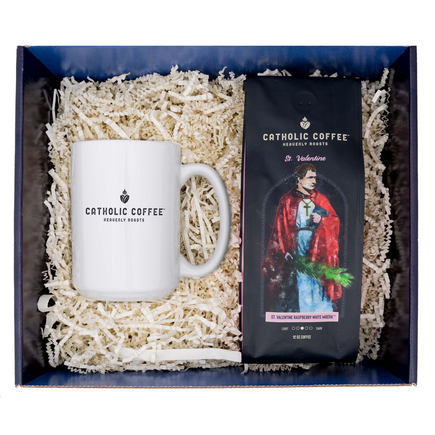 St. Valentine Raspberry White Mocha Coffee & Mug Gift Set - Ground