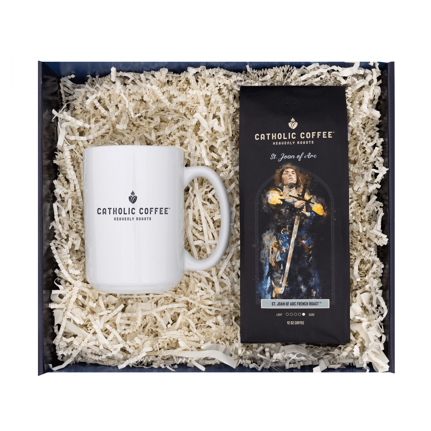 St. Joan of Arc French Blend Coffee & White Mug Gift Set - Ground