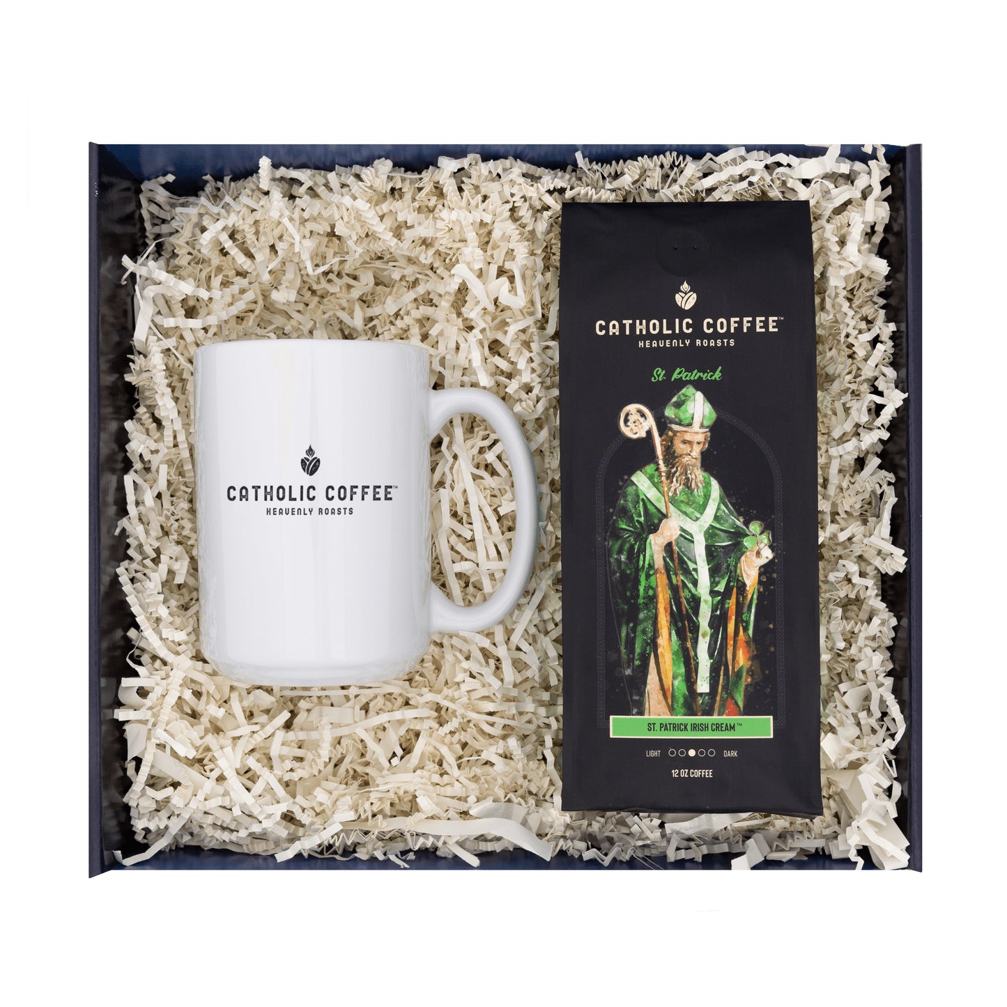 St. Patrick Irish Cream Coffee & White Mug Gift Set - Ground