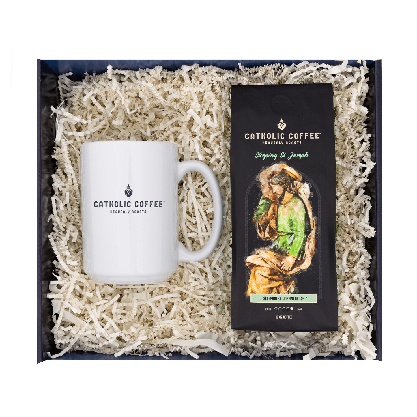 Sleeping St. Joseph Decaf Coffee & White Mug Gift Set - Ground
