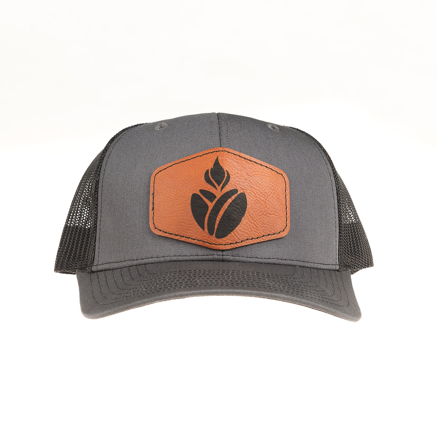 Catholic Coffee Logo Leather Patch Ball Cap