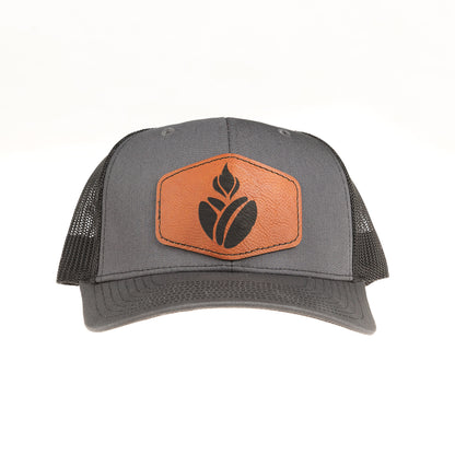 Catholic Coffee Logo Leather Patch Ball Cap