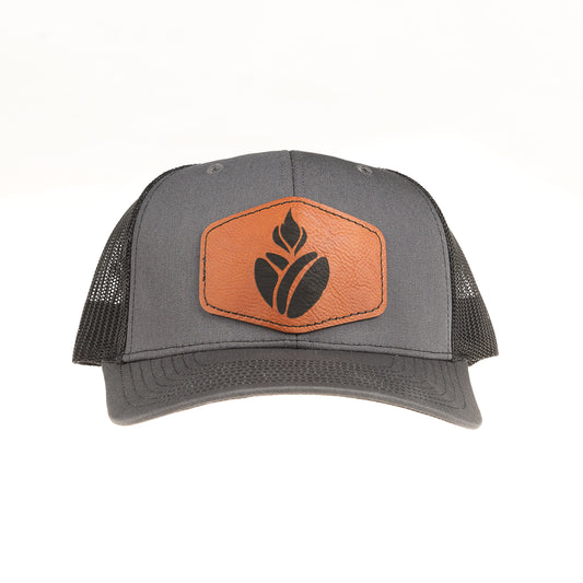 Catholic Coffee Logo Leather Patch Ball Cap