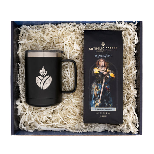 St. Joan of Arc French Blend Coffee & Travel Mug Gift Set - Ground