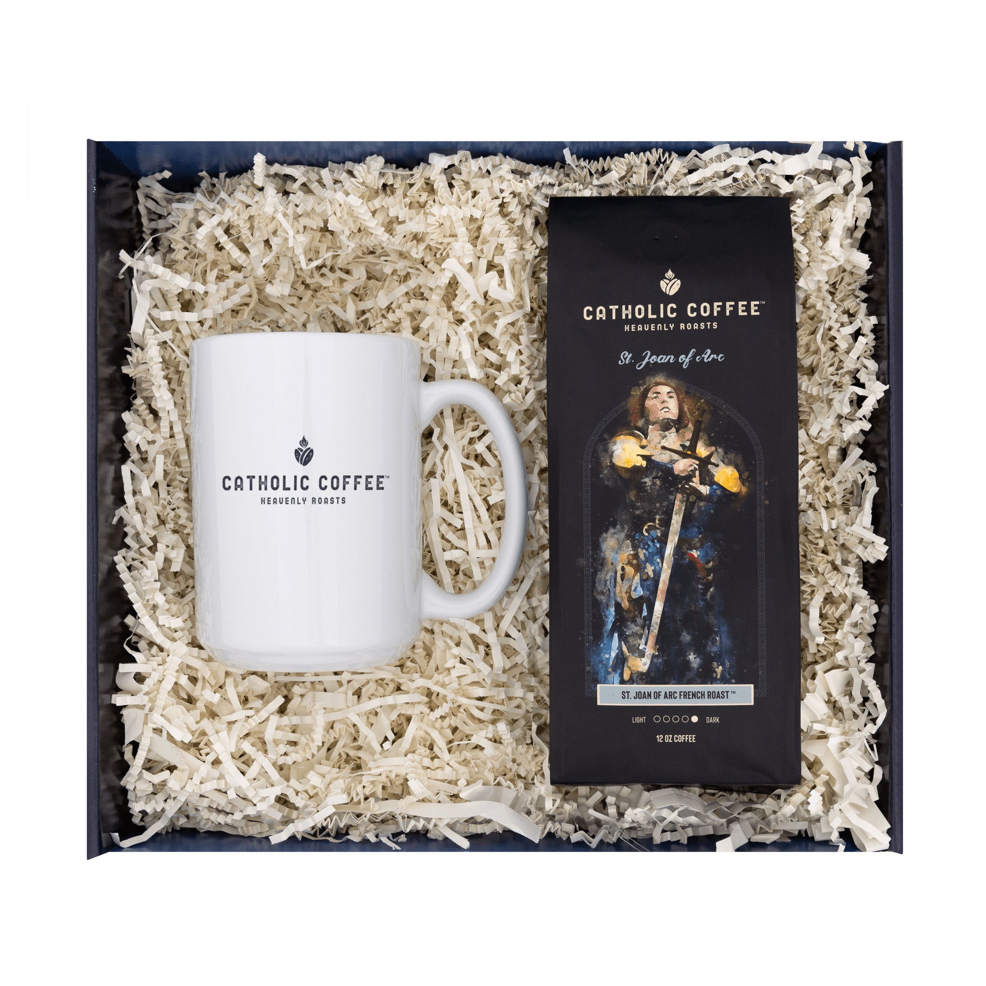 St. Joan of Arc French Blend Coffee & White Mug Gift Set - Ground