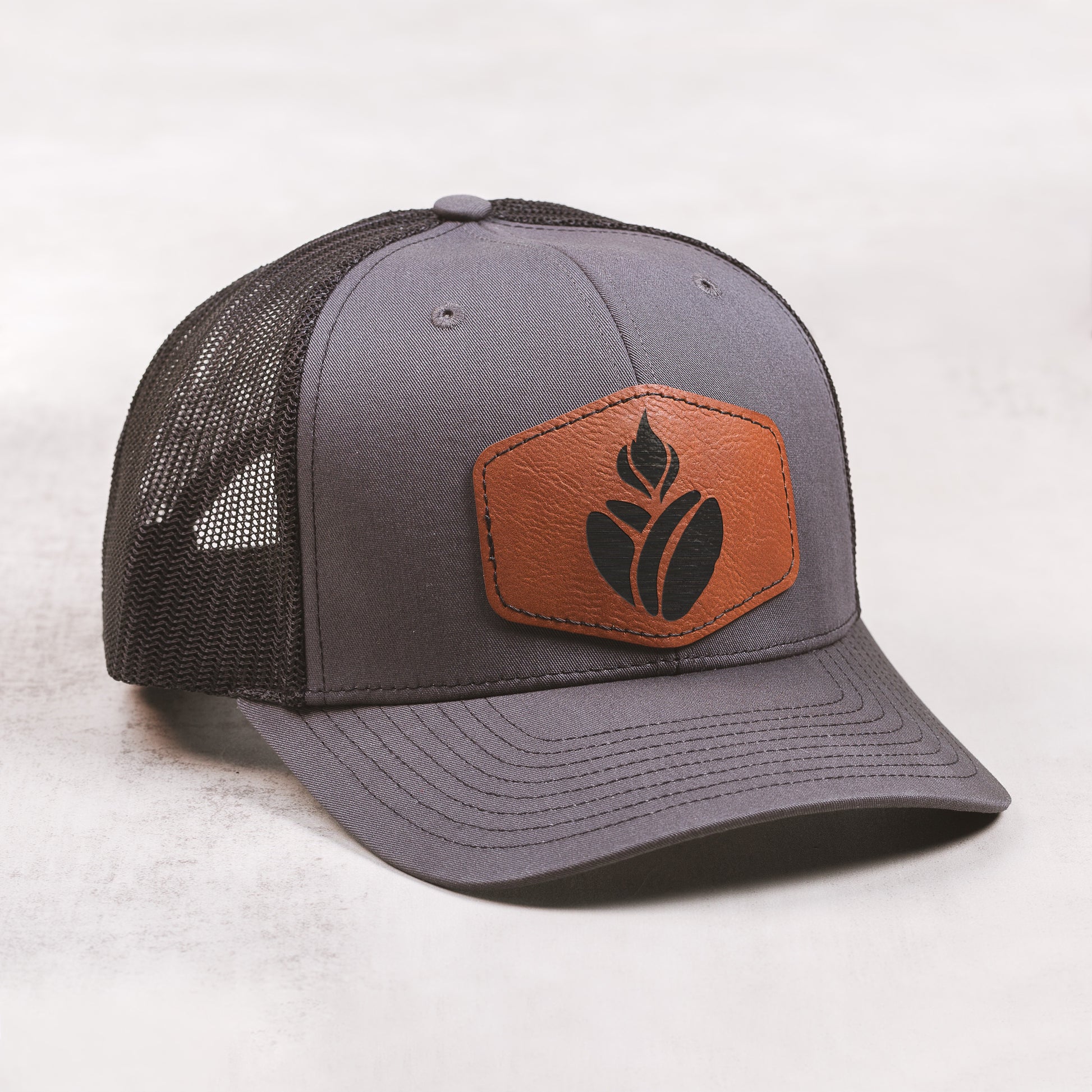 Catholic Coffee Logo Leather Patch Ball Cap