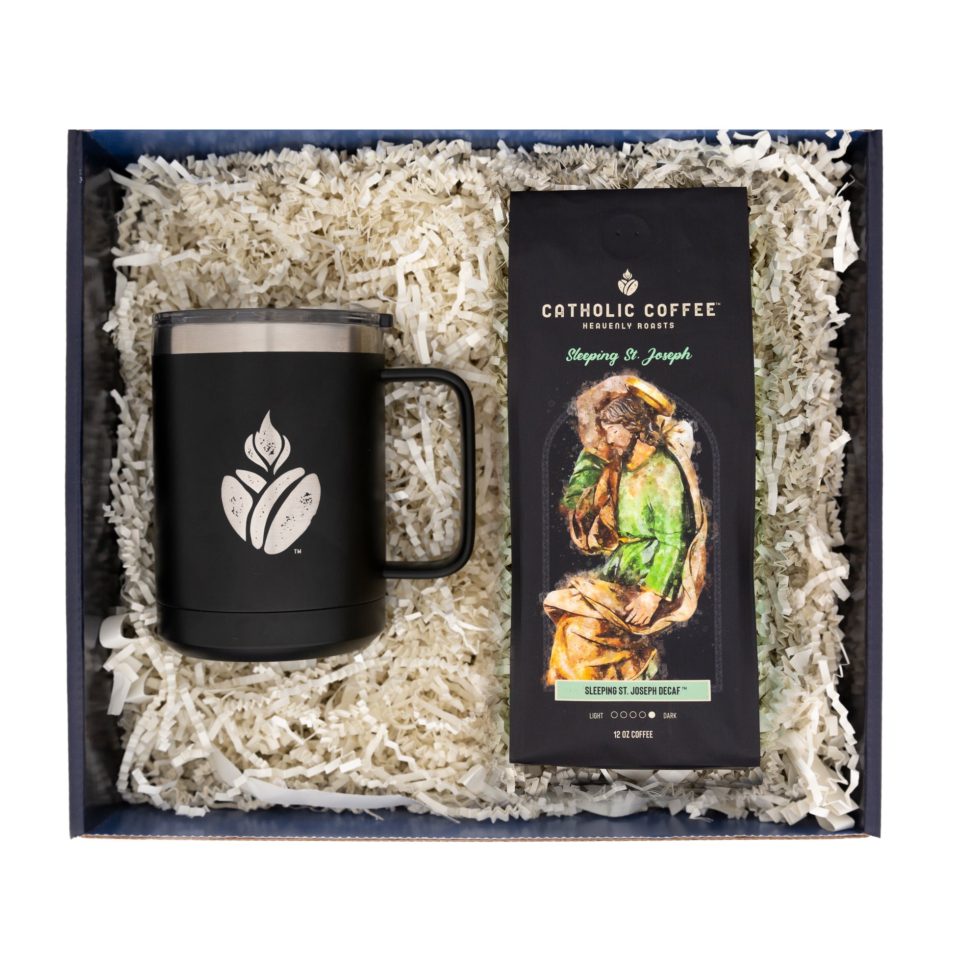 Sleeping St. Joseph Decaf Coffee & Travel Mug Gift Set - Ground