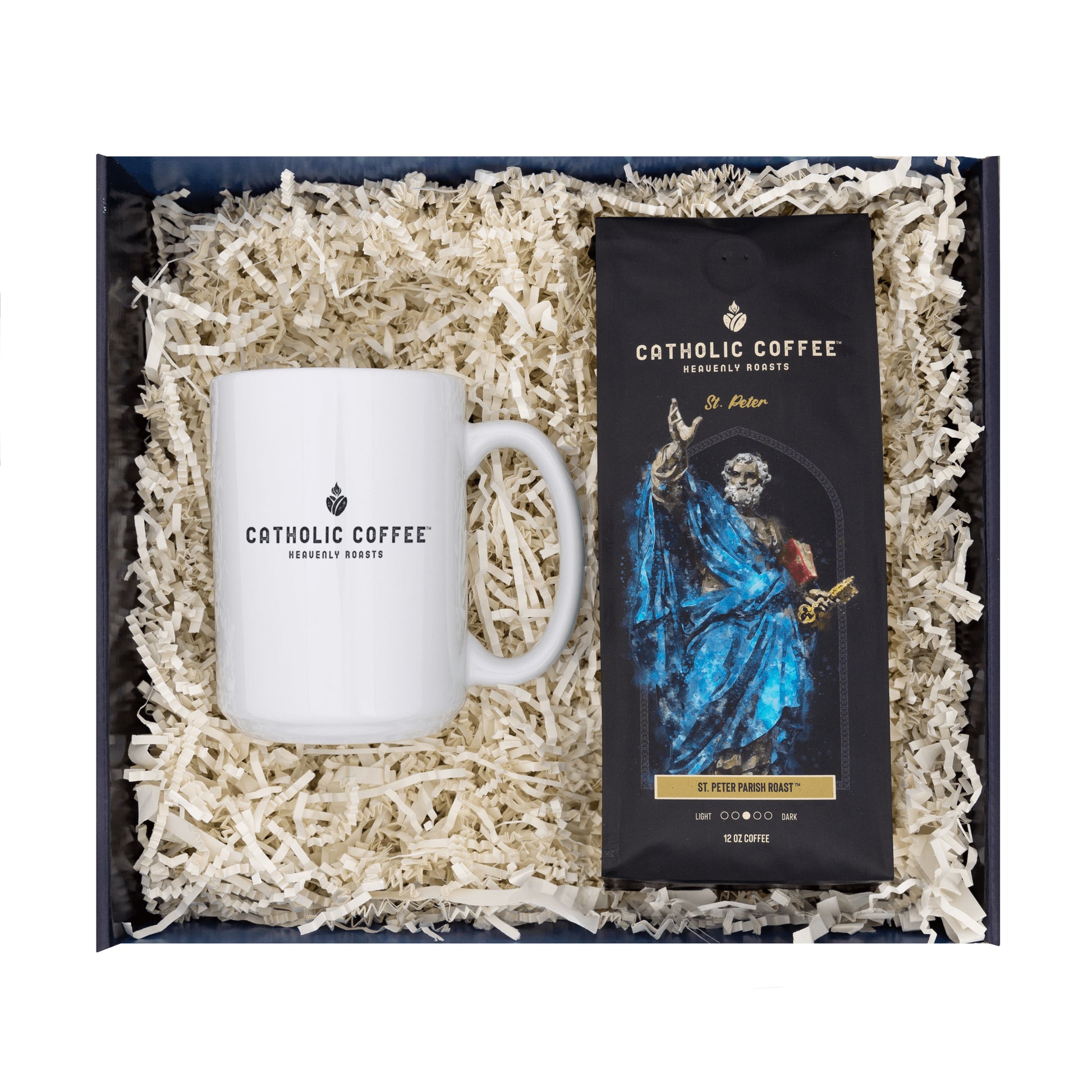 St. Peter Medium Roast Coffee & White Mug Gift Set - Ground