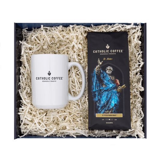 St. Peter Medium Roast Coffee & White Mug Gift Set - Ground