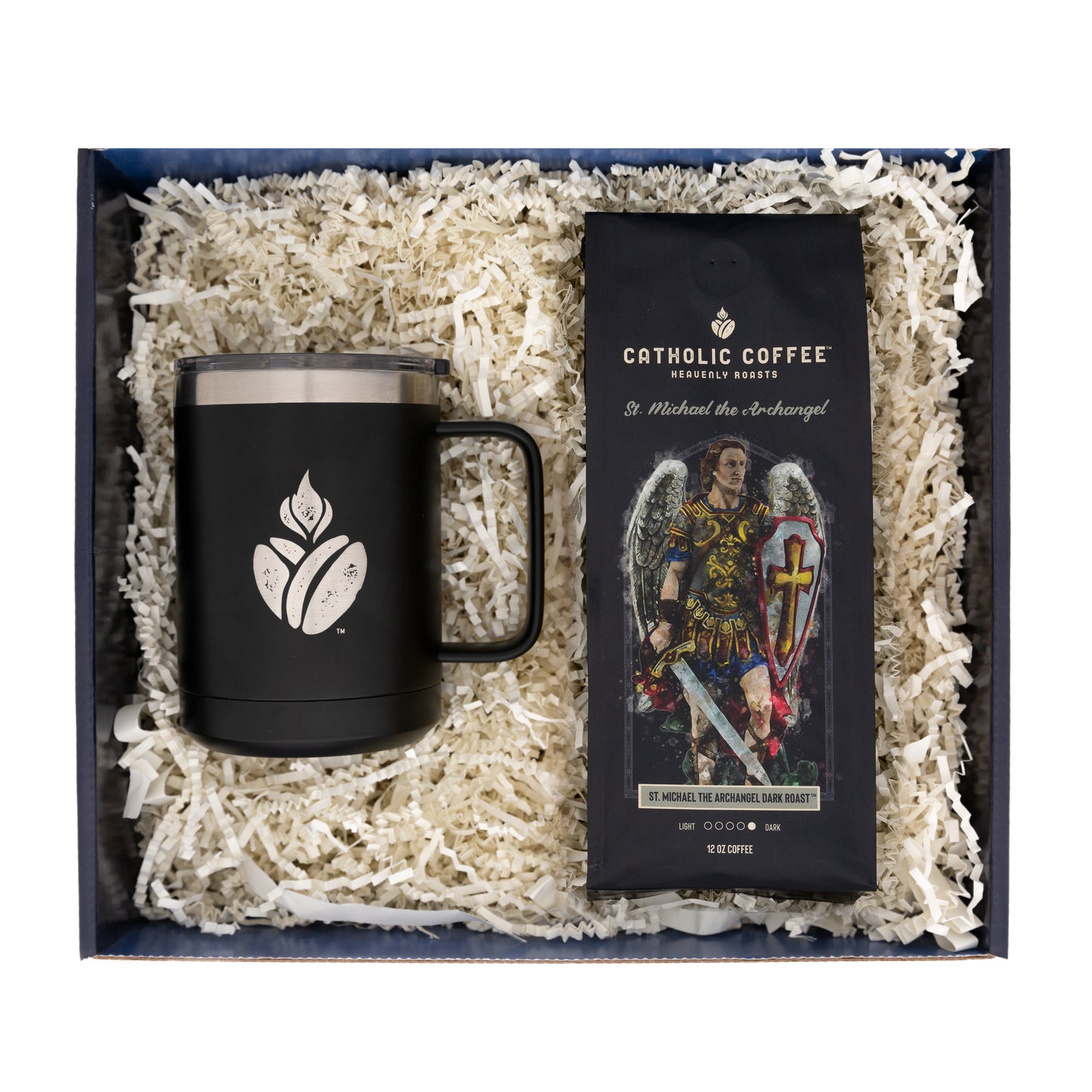 St. Michael the Archangel Dark Roast Coffee & Travel Mug Gift Set - Ground