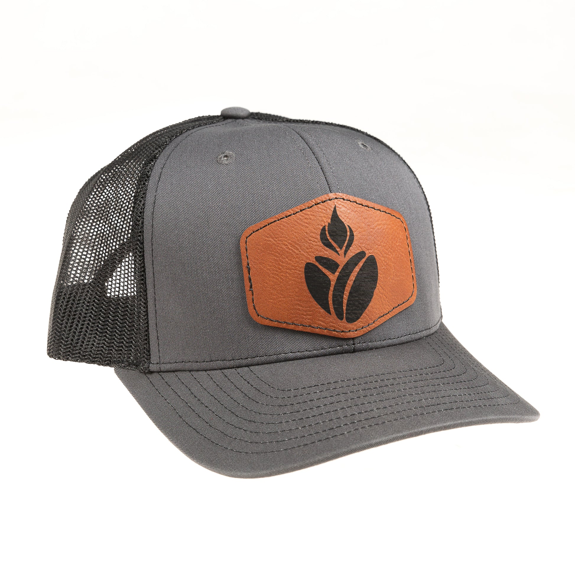 Catholic Coffee Logo Leather Patch Ball Cap